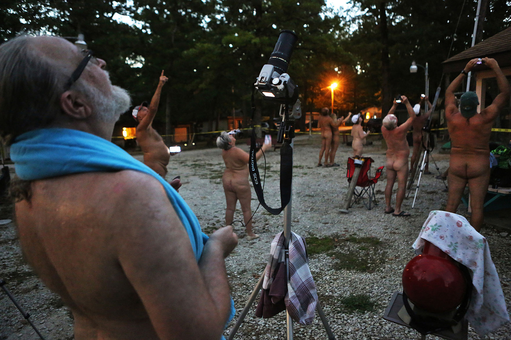 Sun Worshipers Watch the Eclipse